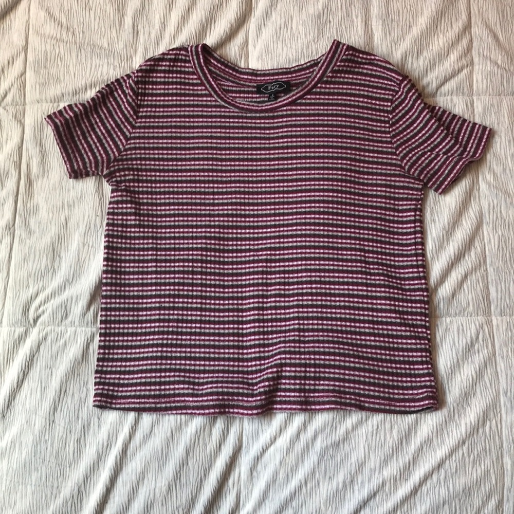 Women’s short sleeved, striped blouse